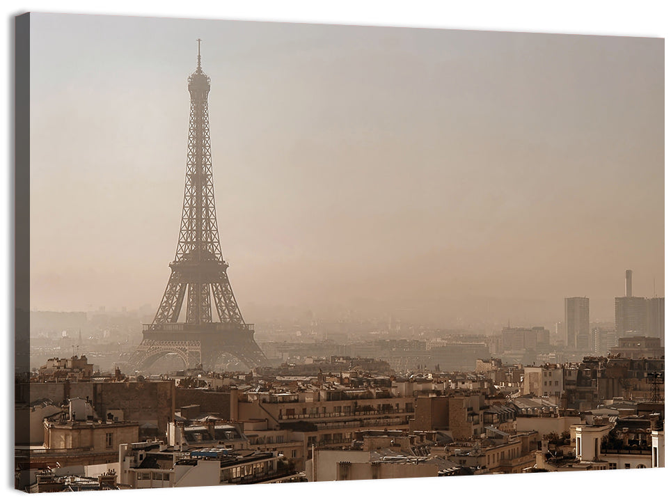 Eiffel Tower Over Paris Rooftops Wall Art