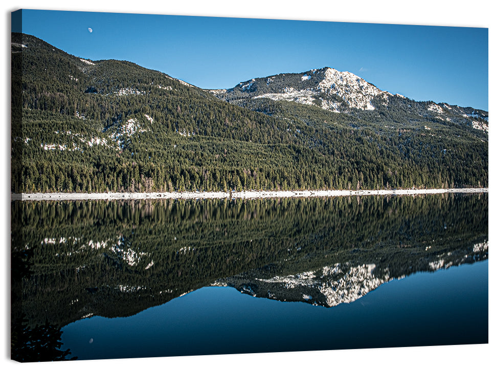 Kachess Lake Moon Reflection Wall Art, canvas print, landscape
