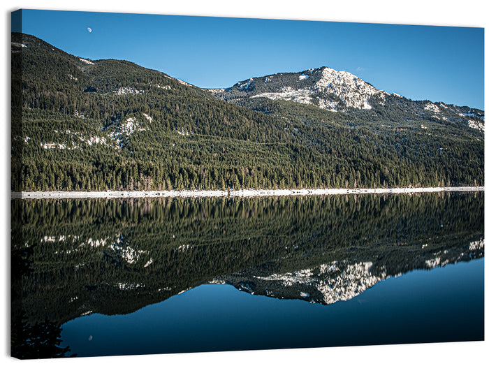 Kachess Lake Moon Reflection Wall Art as a canvas print
