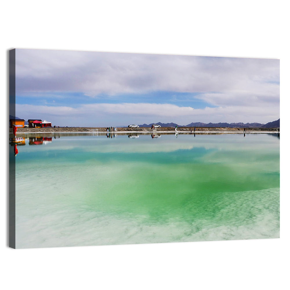 Emerald Salt Lake Wall Art, canvas print, landscape