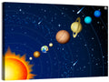 Diagonal Solar System Illustration Wall Art