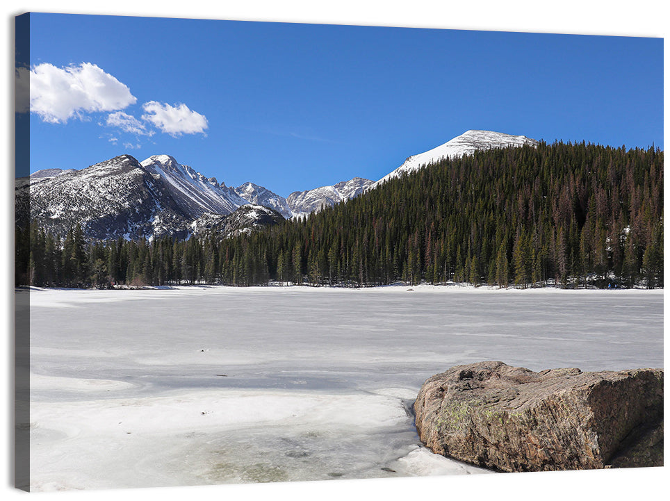 Bear Lake Winter View Wall Art, canvas print, landscape