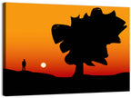 Solitary Sunset Silhouette Wall Art