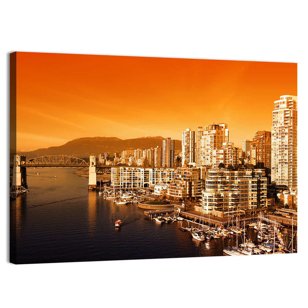 Vancouver City Sunset Wall Art