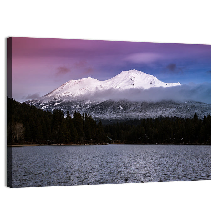 Mount Shasta from Lake Siskiyou Wall Art as a canvas print