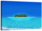 Turquoise Atoll Sandbar with Palm Trees Wall Art