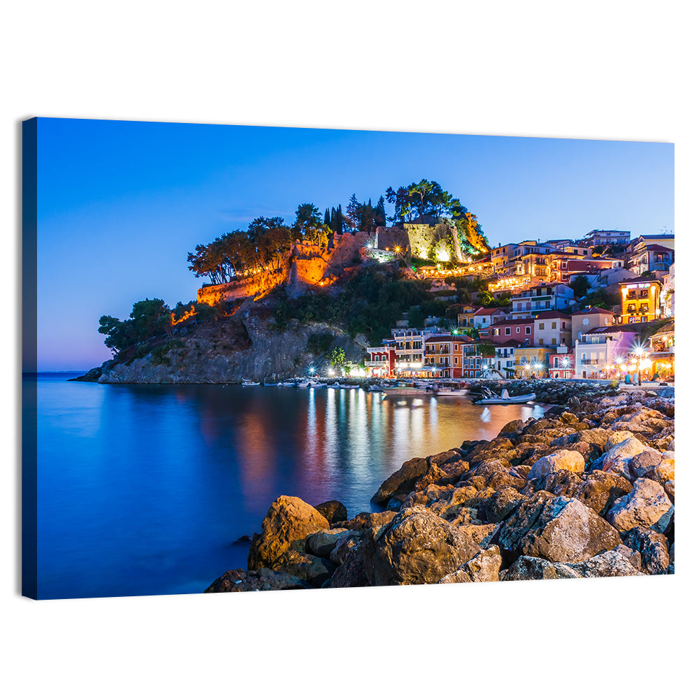 Parga Harbor at Dusk Wall Art