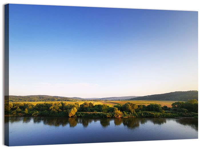 Peaceful River Sunset Wall Art as a canvas print