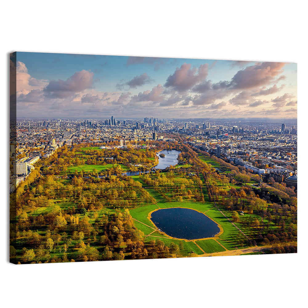 Hyde Park Aerial View Wall Art, canvas print, landscape