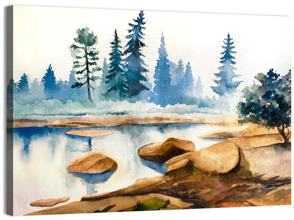 Misty Pine Stream Wall Art