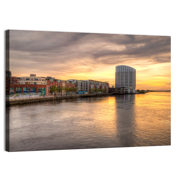 Limerick Riverside at Dusk Wall Art as a canvas print