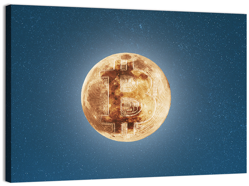 Bitcoin Circuit Moon Wall Art