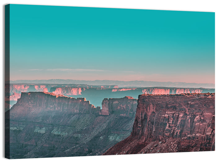 Sunlit Canyon Rim at Dusk Wall Art as a canvas print