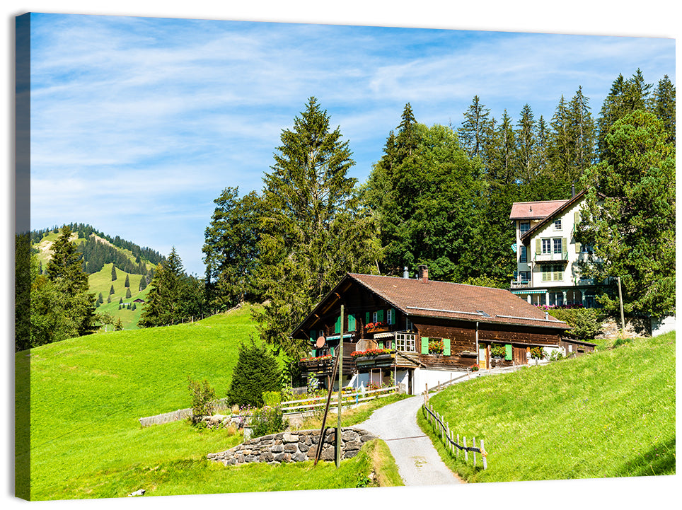 Wengen Alpine Chalet Path Wall Art
