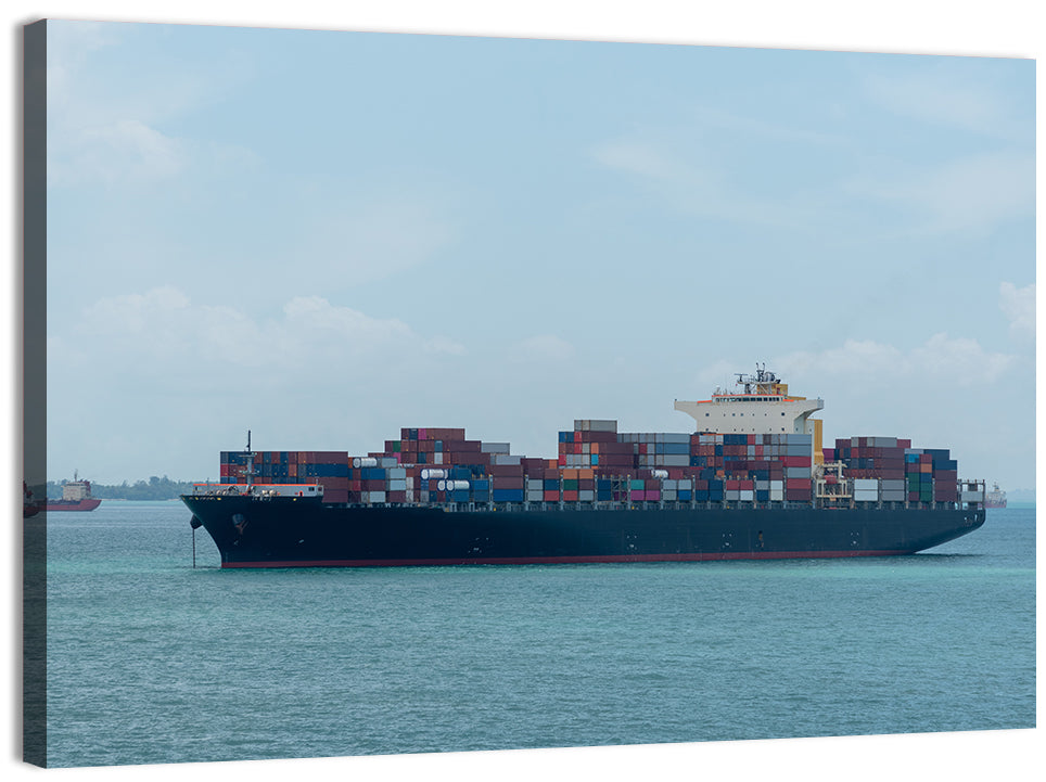 Harbor Container Ship at Sea Wall Art