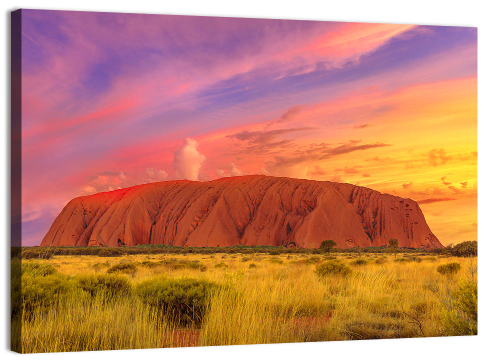 Uluru Golden Hour Sunset Wall Art, canvas print, landscape