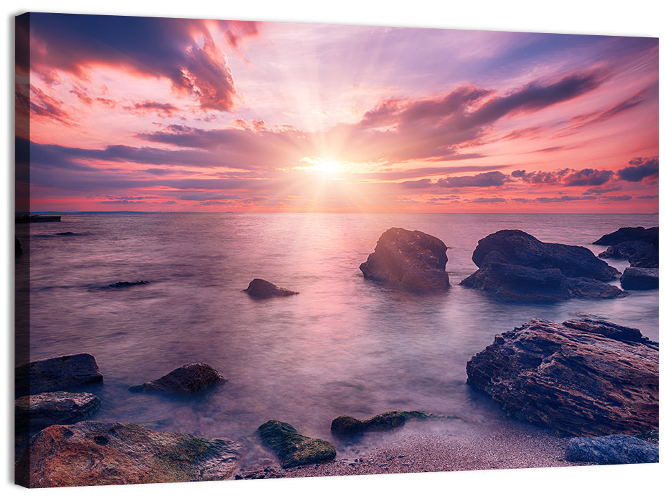 Ethereal Sea Sunrise Wall Art, canvas print, landscape
