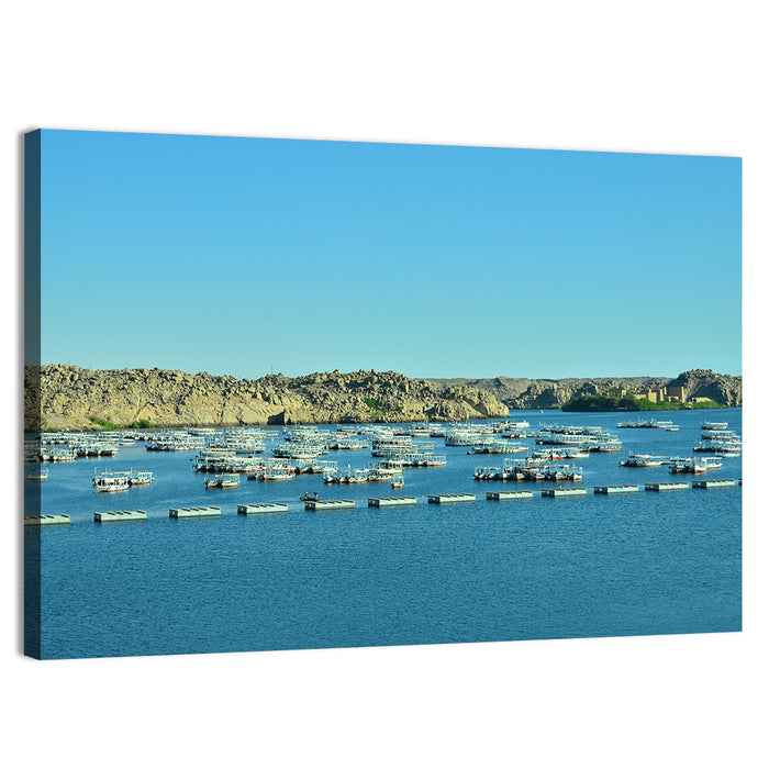 Philae Harbor, Lake Nasser Wall Art as a canvas print
