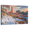 Snowy Village with Church Tower Wall Art