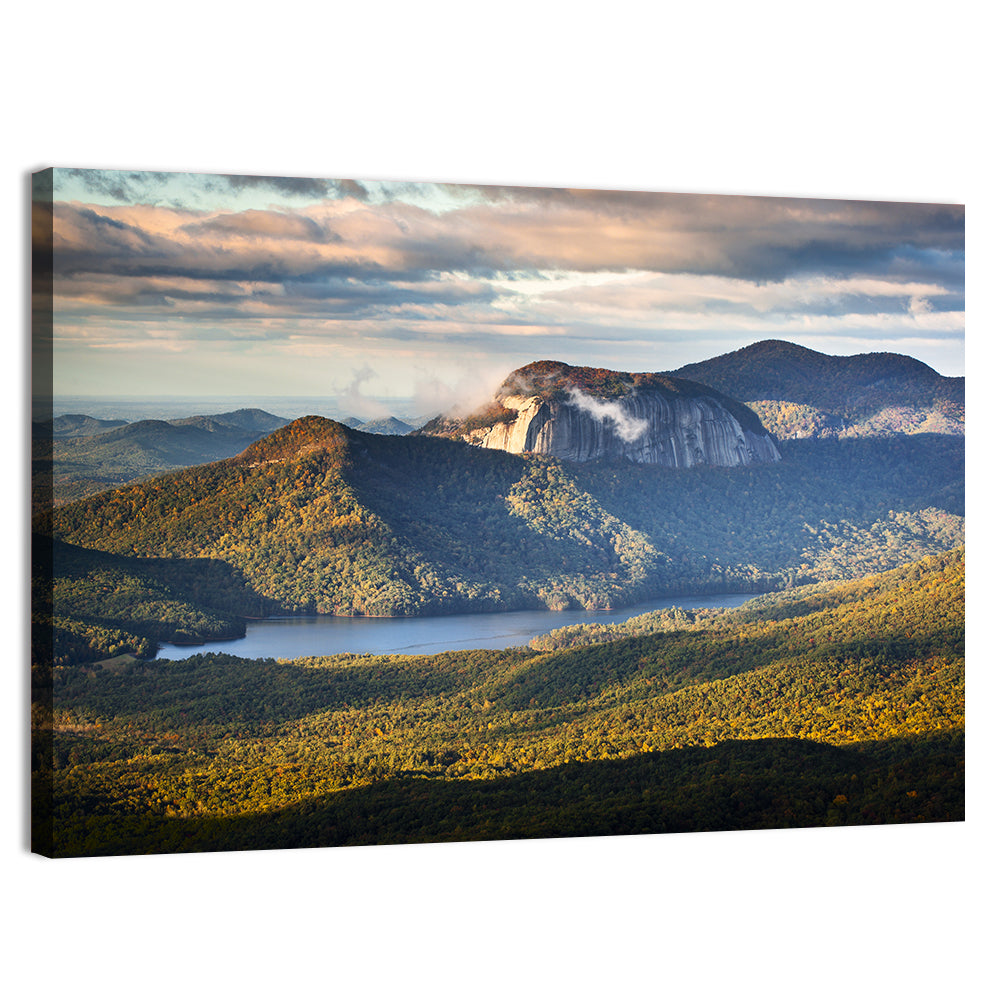 Table Rock Sunrise Over Looking Glass Rock Wall Art, canvas print, landscape