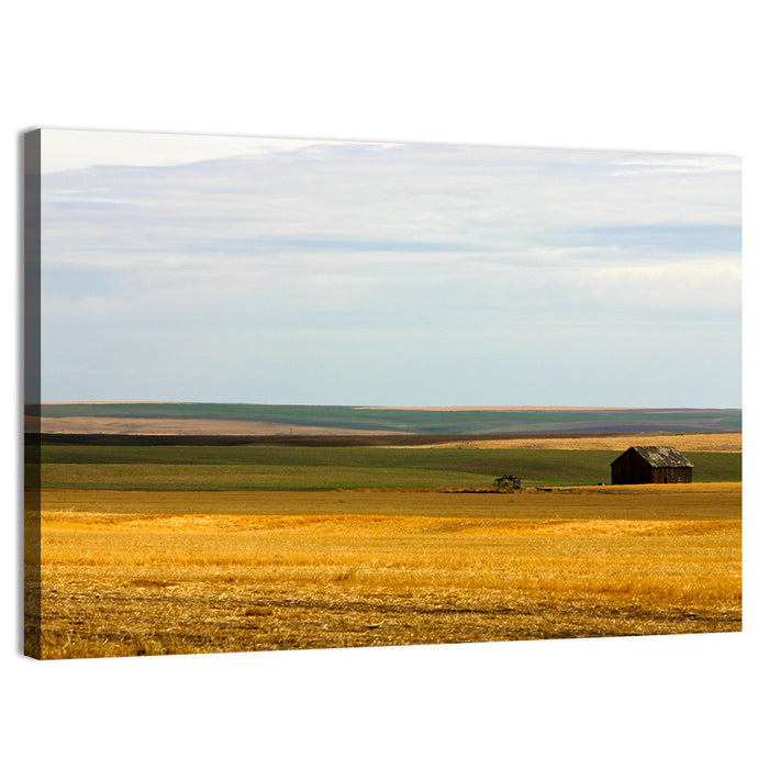 Lone Barn, Montana Farmland Wall Art as a canvas print