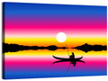 Fisherman Silhouette at Sunset Wall Art
