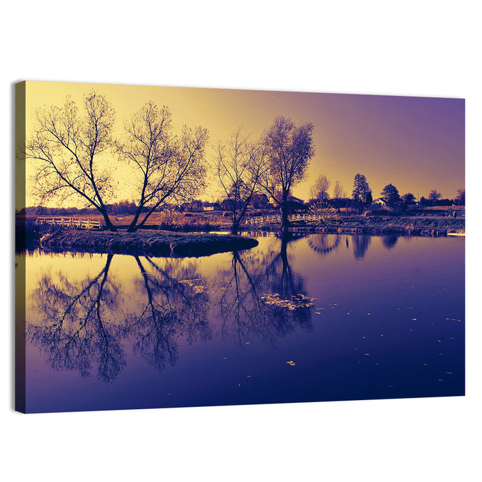 Winter Lake Morning Wall Art as a canvas print