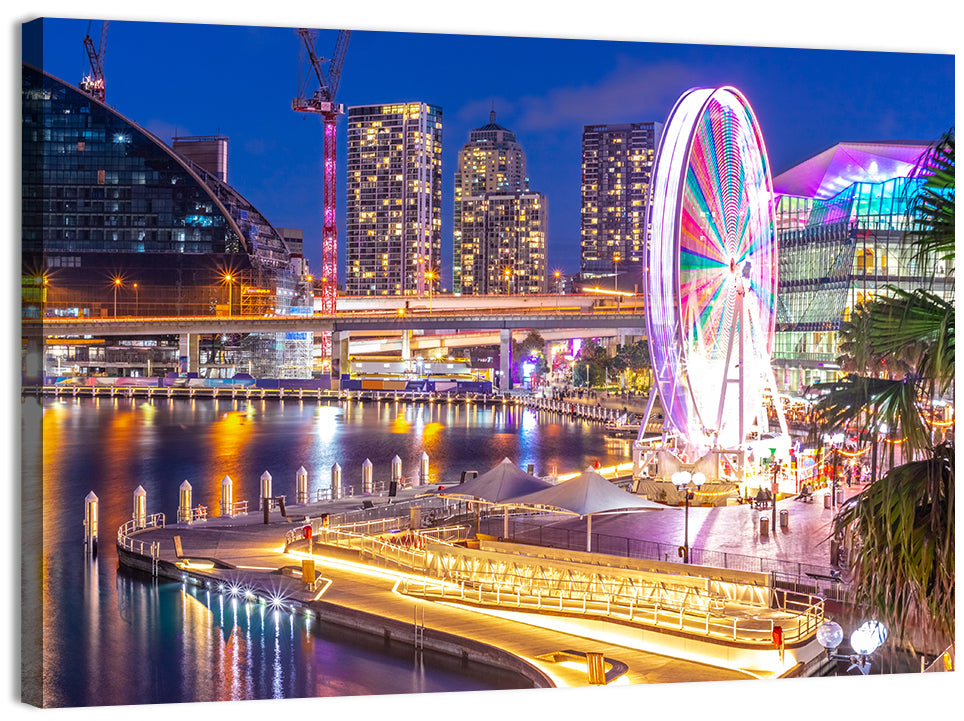 Darling Harbour Nightscape Wall Art, canvas print, landscape