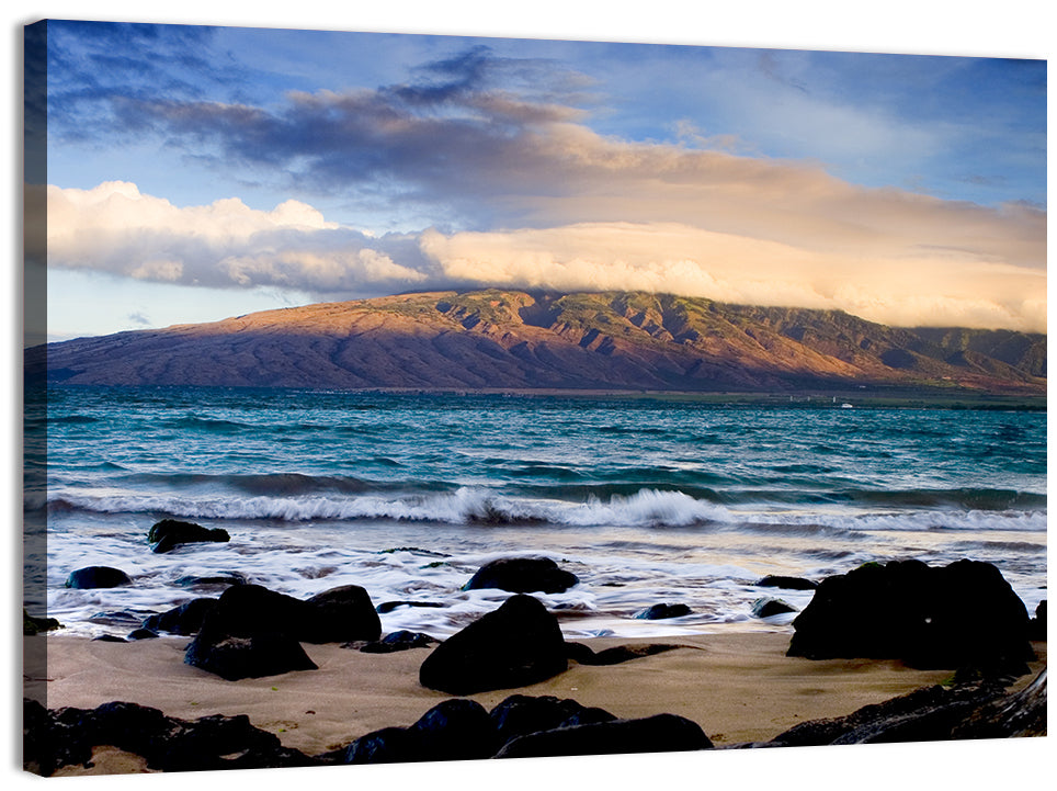 Kihei Golden Coastline Wall Art, canvas print, landscape