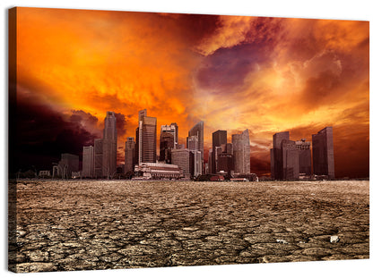 Desolate Desert City Wall Art