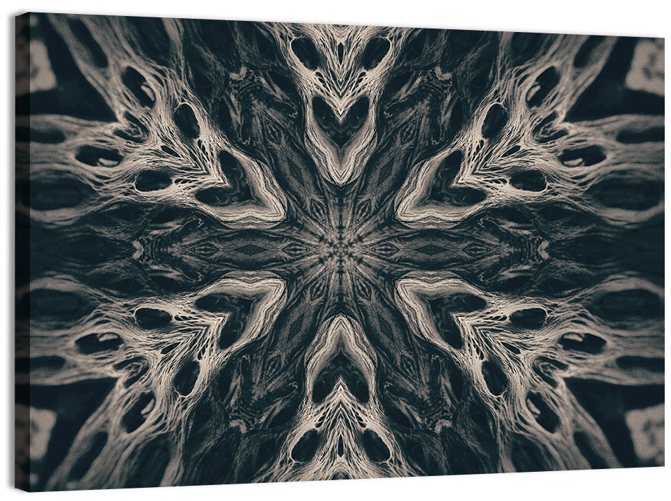 Black Gothic Demon Mandala Wall Art, canvas print, landscape
