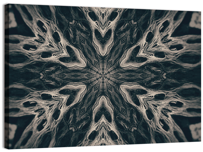 Black Gothic Demon Mandala Wall Art as a canvas print