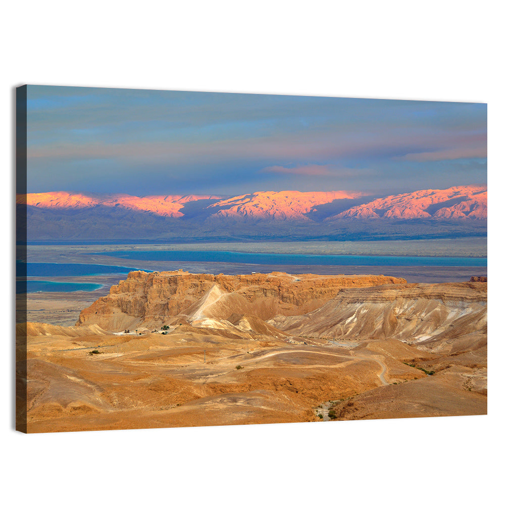 Masada Over the Dead Sea Wall Art, canvas print, landscape