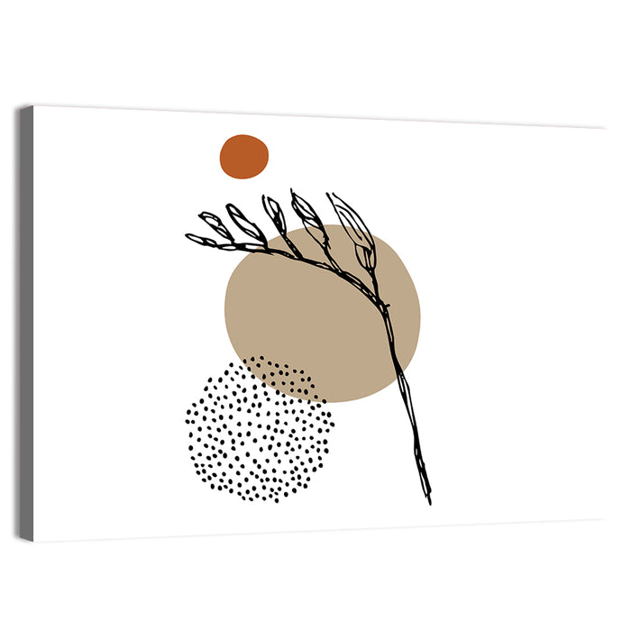 Terracotta Botanical Abstract Wall Art as a canvas print