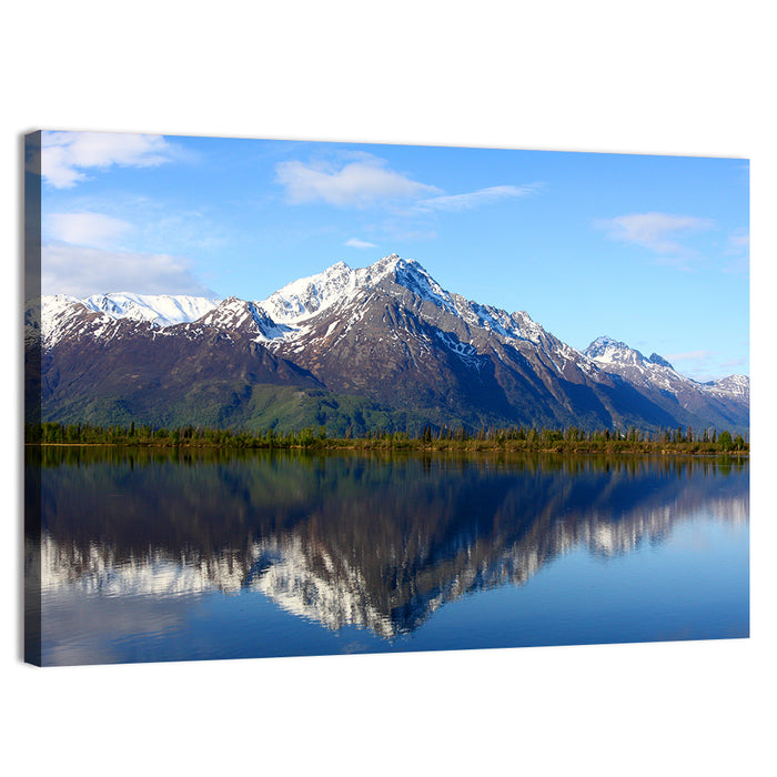 Pioneer Peak Reflected in Jim Lake Wall Art as a canvas print