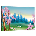 Spring Meadow Forest Illustration Wall Art
