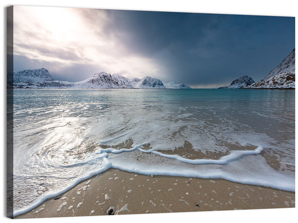 Haukland Beach Winter Light Wall Art