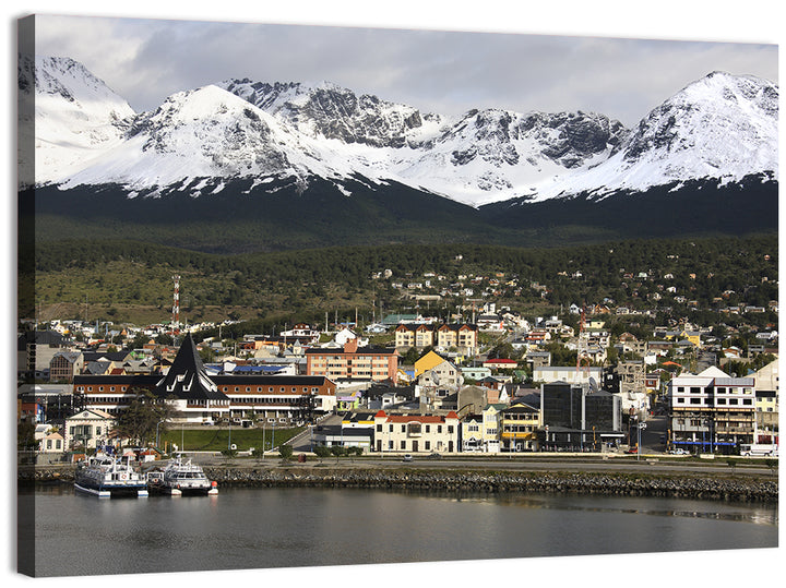 Ushuaia Harbor and Snowcapped Mountains Wall Art