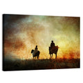 Silhouetted Horse Riders at Sunset Wall Art