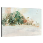 Winter Forest Watercolor Landscape Wall Art