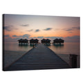 Overwater Bungalows at Sunset Wall Art