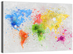 Vibrant Watercolor World Map Wall Art