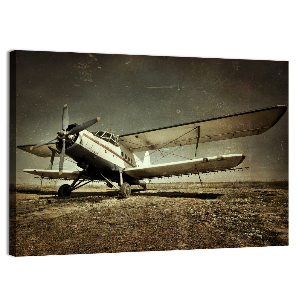 Vintage Military Biplane Wall Art