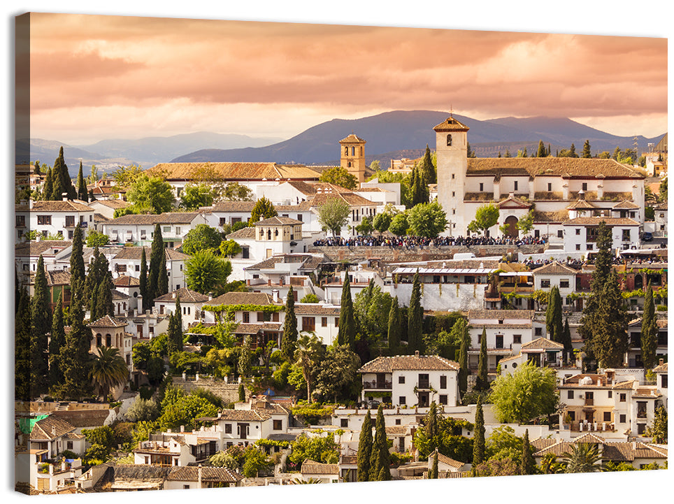 Granada Albaicín Sunset Cityscape Wall Art