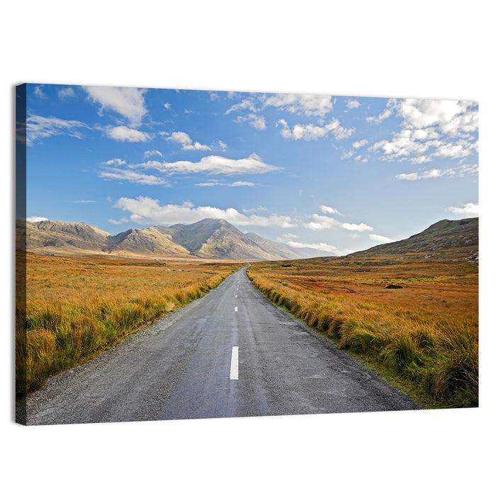 Autumn Mountain Road Wall Art as a canvas print