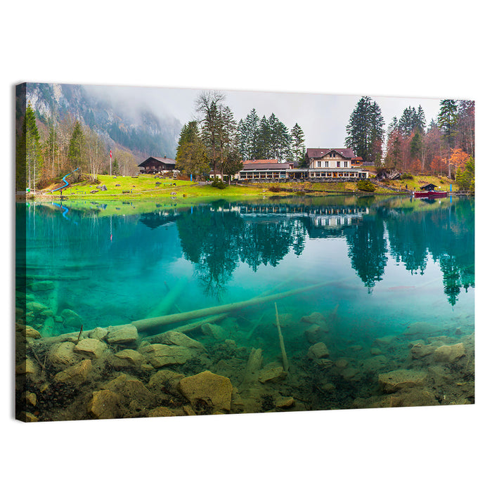 Forellenzucht Hotel, Blausee Wall Art as a canvas print