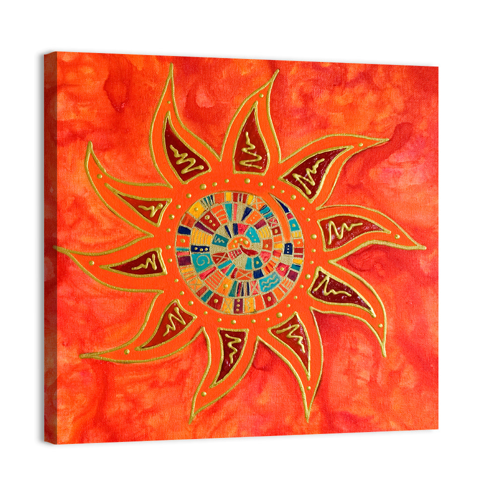 Colorful Sun Abstract Wall Art