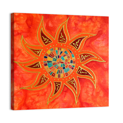 Colorful Sun Abstract Wall Art