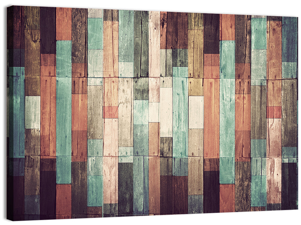 Sound Waves Wood Planks Wall Art, canvas print, landscape
