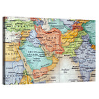 Middle East Political Map Wall Art